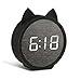 BOERA Alarm Clock for Kids Bedroom,OK to Wake Wooden Alarm Clock Large Display Time Temperature USB/Battery Powered