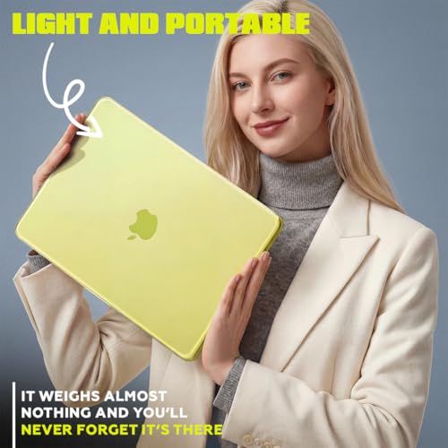 AMROAH for MacBook Neo Case 13 inch 2026 Model A3404 with A18 Pro Chip, Scratch Resistant Protective Hard Shell Case & Keyboard Cover & Screen Film & Type C, Crystal Citrus