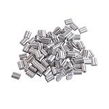 Accessbuy 1/16"Cable 100 Pieces Aluminum Crimping Loop Sleeve Wire Rope Wire Rope and Cable
