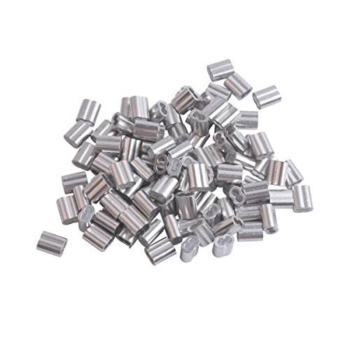 Accessbuy 1/16"Cable 100 Pieces Aluminum Crimping Loop Sleeve Wire Rope Wire Rope and Cable