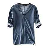 TOPUNDER Mens Casual Cotton Breathable Solid Half