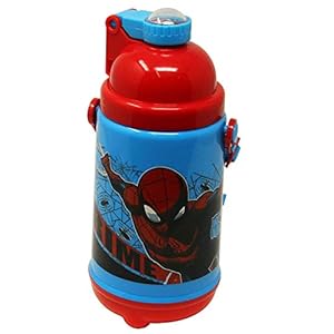 H M International Plastic Marvel Spider Man Insulated Sipper Bottle, 350 Ml, Multicolour (Hmthsb 00708-Spm)