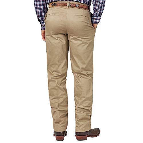 Wrangler Riata Flat Front Relaxed Fit Casual Pant Pantaloni, Cachi, 35W x 36L Uomo