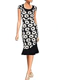 Viwenni Women's Vintage Bridesmaid Weat to Work Cocktail Fishtail Dress
