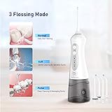 Cordless Water Flosser –Professional Oral Irrigator with 4 Jet Tips (Included 2 Plaque Remover Tips) for Teeth Cleaning, Rechargeable Portable Water Flosser with 3 Mode for Braces,Implants,Crowns