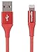 Amazon Basics Double Braided Nylon USB-A to Lightning Cable, Advanced Collection, MFi Certified Apple iPhone Charger, Red, 6 Foot