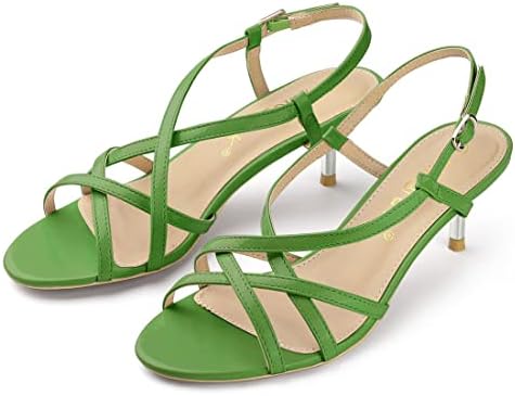 Allegra K Women's Slingback Strappy Kitten Heel Heels Sandals, Green, 7  price in UAE | Amazon UAE | kanbkam