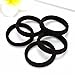Hair Band Ties for Kids, 100PCS Elastic Cotton Seamless 8MM Thick Hair No-Damage Band Ponytail Holders Scrunchie Perfectly for Girls & Ladies by FIXBODY (Black)