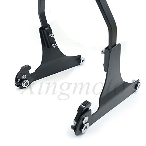 NBX- Matte Black Detachable Backrest Sissy Bar Skull For Harley 05-later FLST FLSTSC