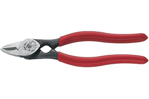 Klein Tools 1104 BX Cable Cutter and All-Purpose Shears, BX Cable, Sheet Metal, Steel Strapping, Bundling Wire, with Strippin