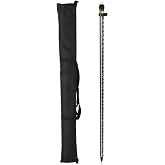 MOETER Carbon Fiber GPS Pole with Snap-Lock &ndash; Lightweight 2.0m Telescopic Survey Rod for Land Surveying &amp; Engineering, Dual-Lock GNSS Pole with 5/8&rdquo; Adapter, 20-Minute Bubble Level &amp; Carry Bag