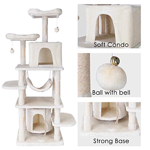 LAZY BUDDY 67" Cat Tree, XL MultiLevel Tall Cat Tower, Play House