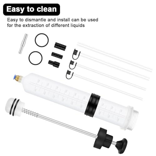 Flintronic Oil Suction Syringe 500 CC, Liquid Extractor Pump, Car Oil Extractor with Non-Slip Sleeve, Manual Acei-te Pump, for Extracting and Injection Acei-te and Liquids
