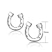 925 Sterling Silver Lucky Horseshoe Stud Earrings for Women.