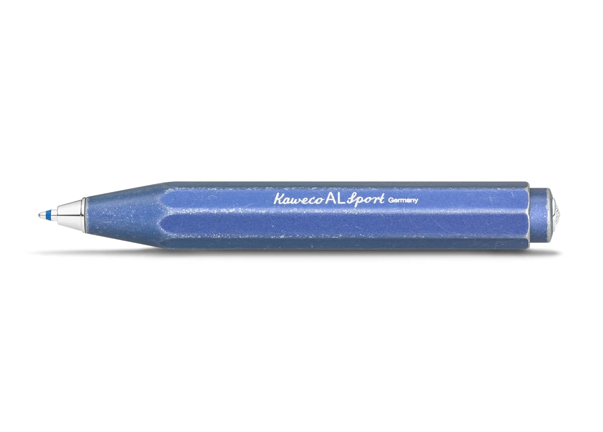 Kaweco AL SPORT Ball Pen Stonewash Blue I Retractable Ballpoint Pen in Classic Design with Standard D1 Refills I Aluminium Ball Pen 10.5 cm