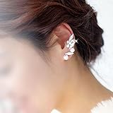 HuntGold 1X Women Girl Lady Earring Crystal Alloy Gold Edge Ear Cuff Ear Lobe Spike Stud for Left Ear