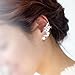 HuntGold 1X Women Girl Lady Earring Crystal Alloy Gold Edge Ear Cuff Ear Lobe Spike Stud for Left Ear