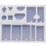 Funshowcase Cabochon Gemstone Jewelry Silicone Mold with Hole for Polymer Clay, Crafting, Resin Epoxy, Pendant Earrings Making _ 13 Cavity