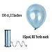 100pcs of 12-Inch Solid Metallic Latex Balloons with 65 Yards Crimped Curling Ribbon (BABY BLUE, PACK OF 100)