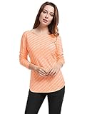 Allegra K Women Diagonal Stripes Dropped Shoulder Long Sleeves Top