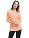 Allegra K Women Diagonal Stripes Dropped Shoulder Long Sleeves Top