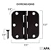 Ilyapa 18 Pack Oil Rubbed Bronze Door Hinges - 3.5 x 3.5 Inch Interior Door Hinges Antique Bronze for Doors 3 1/2 Inches, with 5/8 Inch Radius Corners