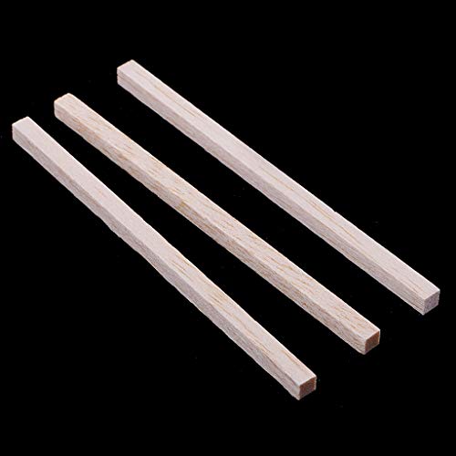 Fityle 50 Pieces Square Unfinished Balsa Wood Stick Wooden Dowel Rod for Kids Model Making DIY Craft Home Wedding Party Decoration 50/80/110mm - 110mm