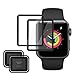 JEHOO Compatible [2-Pack] HD Anti-Bubble Anti-Scratch High Definition Tempered Glass Screen Protector Film Replacement for Apple Watch 42mm Series 3/2/1(Black)