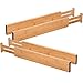 Royal Casa 100% Natural Bamboo Adjustable Standard Size Kitchen Drawer Dividers (17.6