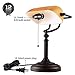 TORCHSTAR Traditional Desk Lighting Fixture, Retro Style Matte Amber Glass Bankers Lamp, Piano Lamp, Metal Beaded Pull Chain Switch, Oil Rubbed Bronze Base