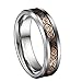 18K Rose Gold Plated Celtic Dragon 6mm Tungsten Carbide Wedding Band Ring Size 9.5