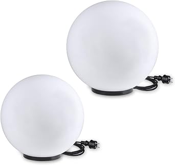 Lhg Kugelleuchten 2er Set Gartenbeleuchtung 30 40 Cm O Aussenleuchten Weisse Gartenlampen Innen Aussen Gartenkugeln Fur Energiesparlampen E27 Led 23w Kugellampen Ip44 180 Cm Kabel Amazon De Beleuchtung