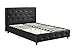 DHP Dakota Upholstered Platform Bed with Diamond Button Tufted Headboard and Footboard, No Box Spring Needed, Full, Black Faux Leather