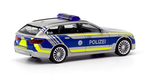 Herpa-094603-BMW-5er-Touring-Polizei-Bayern-Fahrzeug-in-Mini-zum-Basteln-und-Sammeln-Mehrfarbig