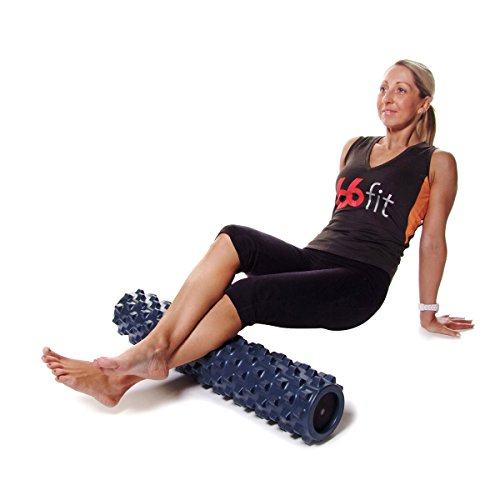 RumbleRoller - Half Size 12 Inches - Blue - Original - Textured Muscle Foam Roller - Relieve Sore Muscles- Your Own Portable Massage Therapist - Patented Foam Roller Technology