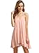 ROMWE Women's Summer Sexy Sleeveless Strappy Swing Dress Pink L