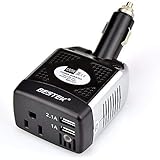 BESTEK 150W Power Inverter 12V to 110V Voltage Converter Car Charger Power Adapter with 2 USB Charging Ports (3.1A Shared) (B