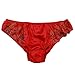 100% Natural Silk Women's Low Rise Panties with Lace[USXL,Red]