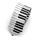 SCASTOE Piano keyboard Pattern Tie Music Tie Polyester Neck Tie -Black White
