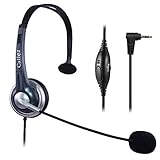 Callez 2.5mm Cordless Phone Headset Mono, Hands-Free Telephone Headset With Noise Canceling Mic For DECT AT&T ML17929 Vtech Panasonic KX-T7630 KX-T7633 Uniden RCA Cisco Call Center Home Office(C300D1)