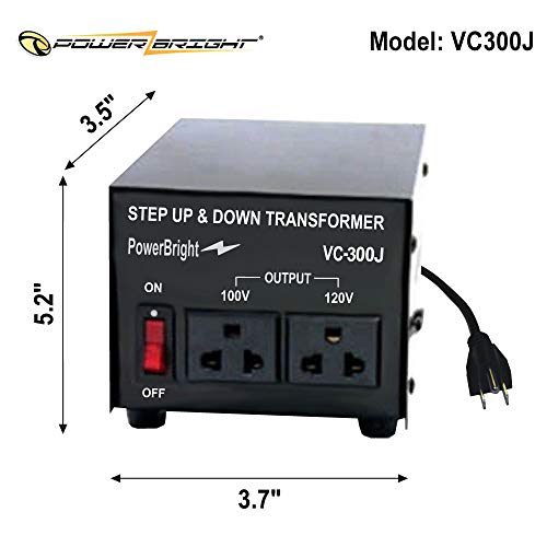 PowerBright 300 Watts Japanese Voltage Transformers, Step Up and Down