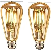Kit 2 Lâmpada Filamento Led Retrô Vintage Ambar St64 Bivolt
