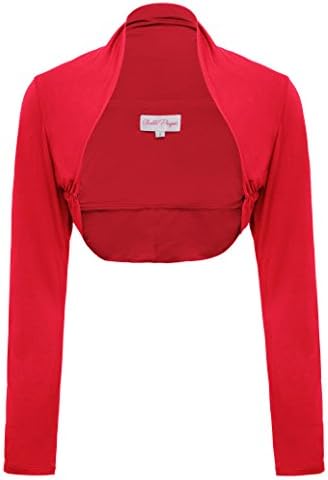 Women's Vintage Bolero Shrug Open Front Long Sleeve Crop Tops