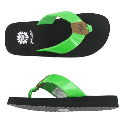 kids yellow box flip flops