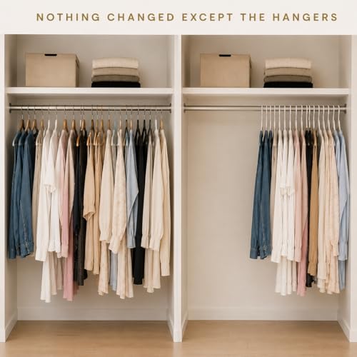 The Boring Hangers White Plastic Hangers 55 Pack - 10 lb Heavy Duty Plastic Clothes Hangers for Closet - 0.25" Thin, Slim & Space Saving White Coat Hangers for Shirts, Dresses, Jackets, Pants