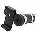 Universal 8x18 Optical Zoom Lens Micro Mobile Phone Lens Telescope Camera with Holder for iPhone Samsung HTC Android Smartphones (Black)