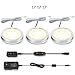 Moobibear LED Under Cabinet Lighting, 2W 600lm Puck Lights 3 Pack, Warm White Under Counter Lights Kit for Kitchen with 10 Levels Brightness, Plug in Under Cabinet LED Light for Closet, Bookshelf