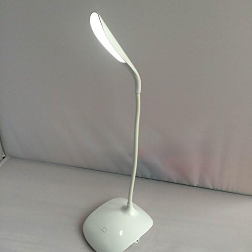 LED Rechargeable Desk Lamp / Light -300Lumen (5W), Flexible Gooseneck, 3-Level Dimmer, Touch-Sensitive Control Panel, Clip On Book Light ,White