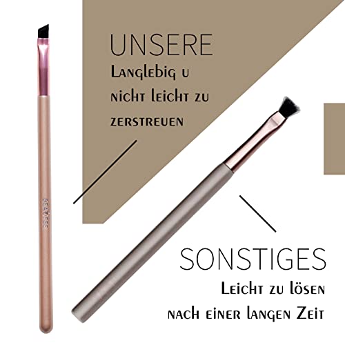 Eyeliner Pinsel 2 Stück Abgewinkelter Lidstrich Pinsel Precision Gel Eyeliner Make up Pinsel Cruelty Free Synthetic Borsts, Smooth Liquid Augenbrauen Pinsel