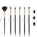 DLFE Makeup Brushes Premium Makeup Brush Set, 11 Pieces Synthetic Kabuki Cosmetics Eyeshadow Face Foundational Brushes with 2 Piece Beauty Sponge (11+2Pcs,Black/Golden)
